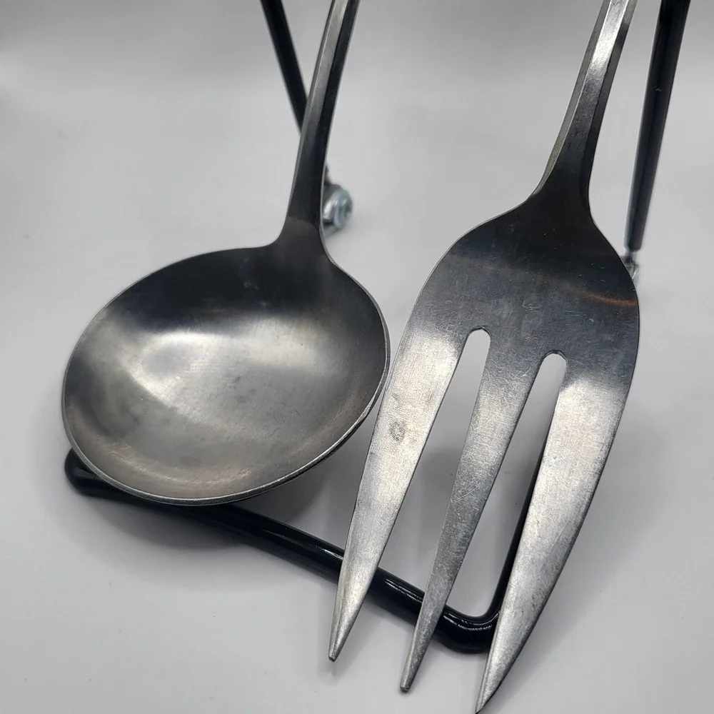 Vintage Supreme Cutlery Japan Stainless Serving Spoon Fork Set Hostess 2pc